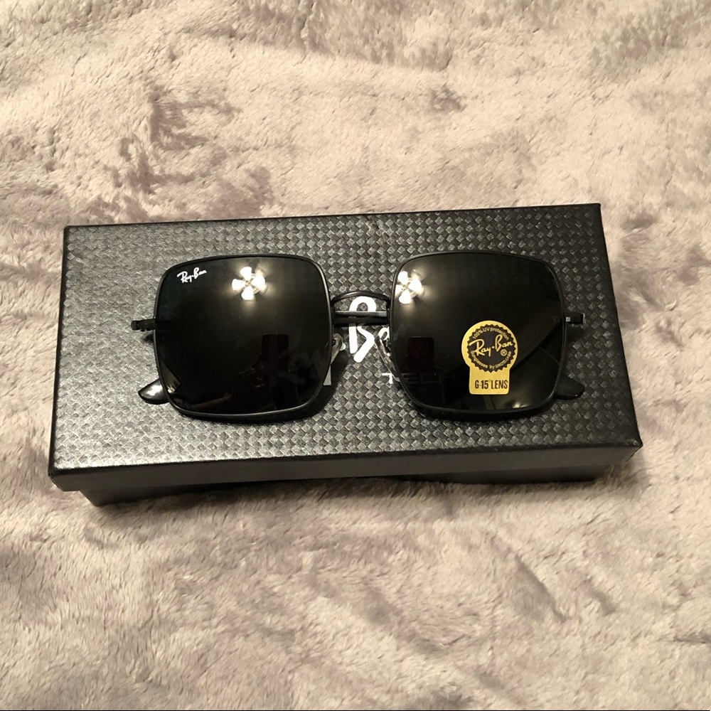 NWT Ray Bans Square G-15 black on black - Picture 3 of 8